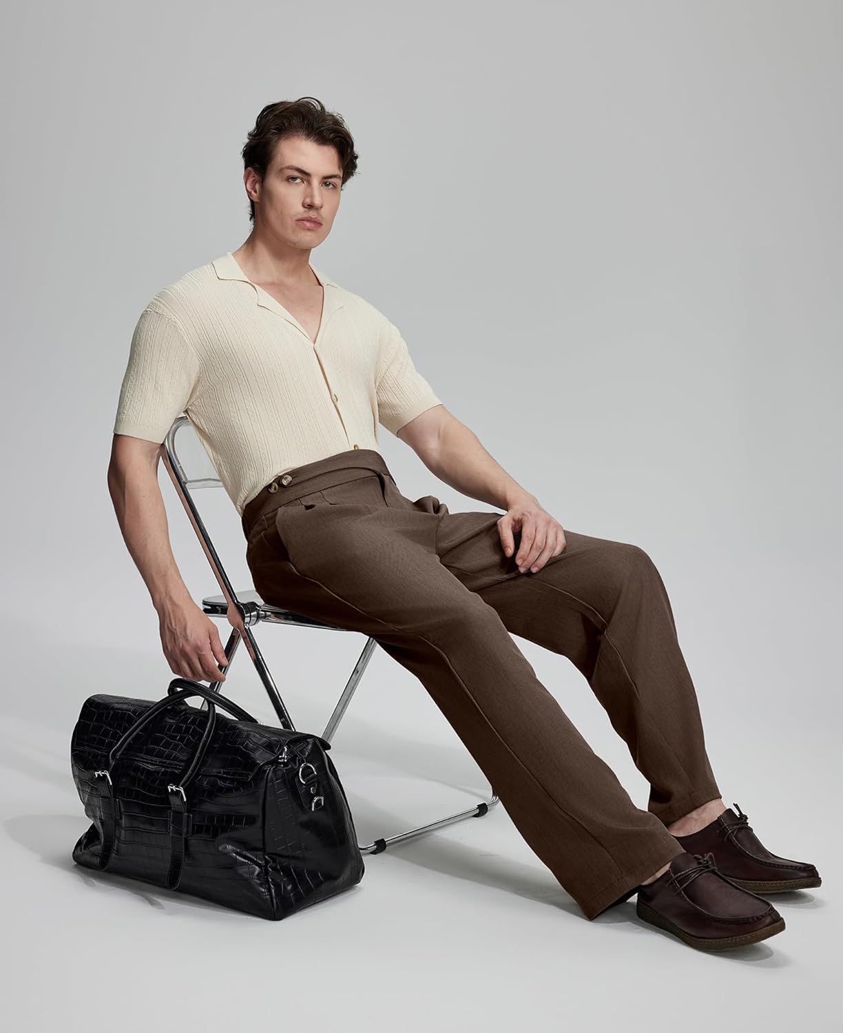 Mens Baggy Dress Pants Old Money Vintage Pleated Wide Leg Pants Summer Casual Slacks Relaxed Fit Trousers Mens Baggy Dress Pants Old Money Vintage Pleated Wide Leg Pants Summer Casual Slacks Relaxed Fit Trousers
