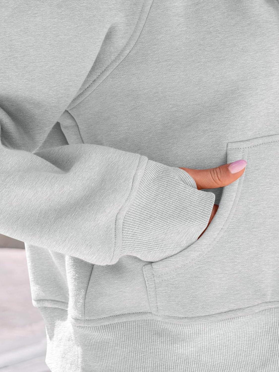 Women's Cropped Zip Up Hoodie Heather Gray Oversized Fleece Sweatshirt Long Sleeve Casual Fall Winter Jacket