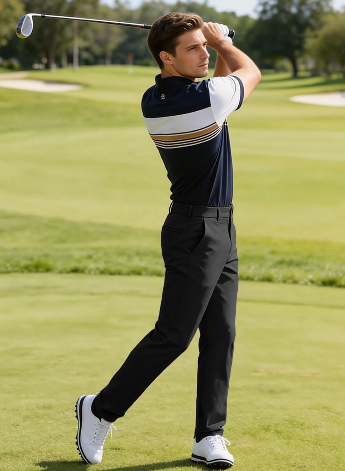 Men's Golf Pants Stretch Work Dress Comfy Pants Lightweight Quick Dry Casual Slacks Trousers with Pockets Men's Golf Pants Stretch Work Dress Comfy Pants Lightweight Quick Dry Casual Slacks Trousers with Pockets