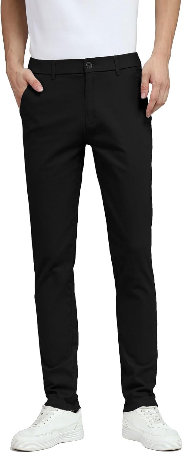 Men's Skinny Stretchy Pants Colored Pants Slim Fit Slacks Tapered Trousers