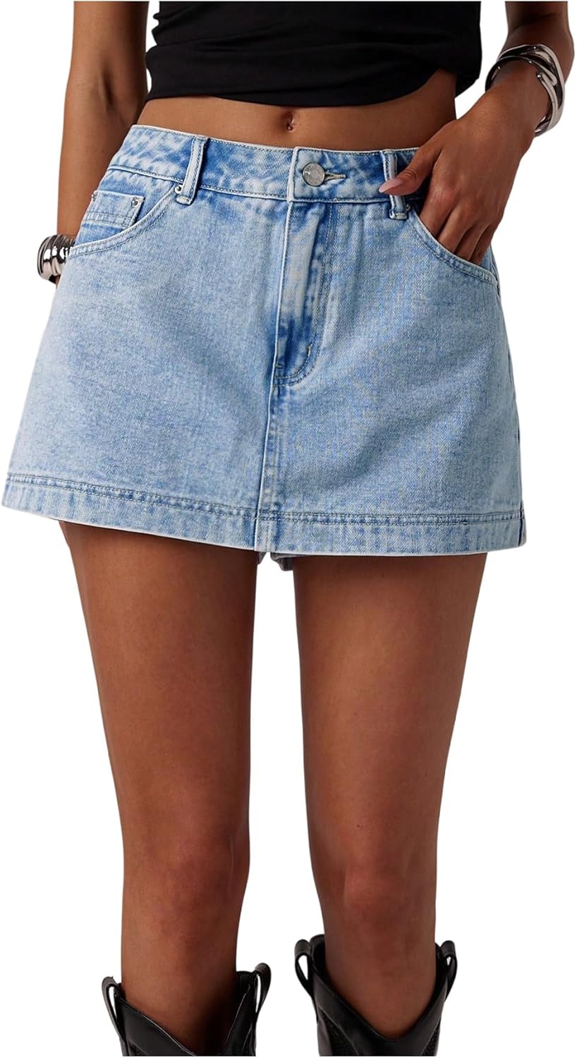 Women's Jean Skirt Shorts Y2k Mini Skirt Skorts Streetwear