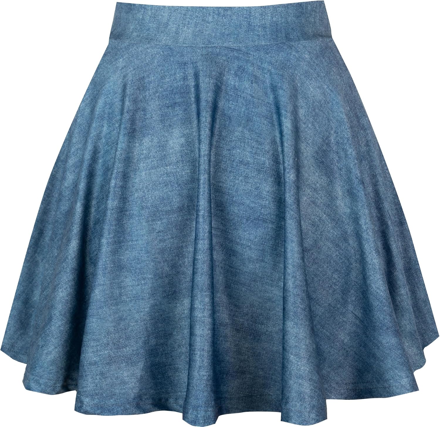 Women's Casual Basic Skirts Mini Flared Skater Stretchy A-Line Party Skirts with Shorts