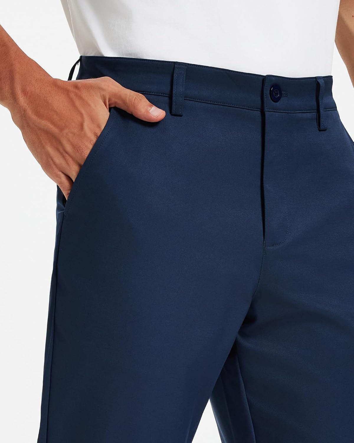 Men's Classic Fit Stretch Golf & Dress Work Pants -All-Day Comfort Performance Trousers for Business & Travel