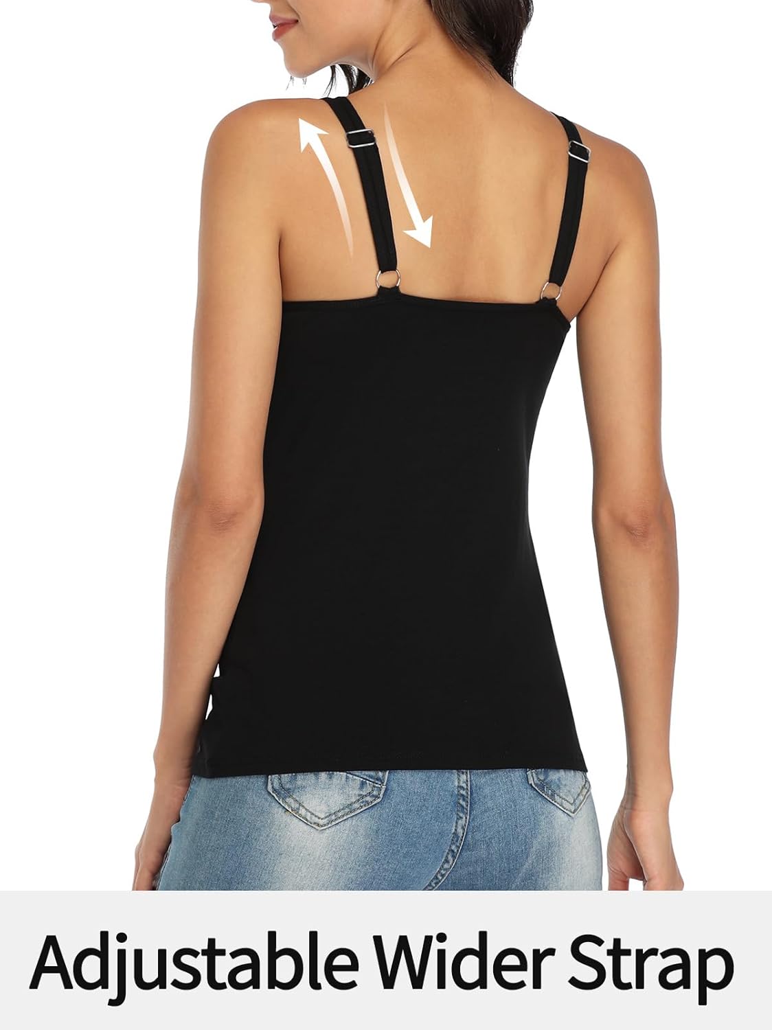 Women's Cotton Tank Top with Unpadded Shelf Bra Adjustable Wide Strap Camisole Summer Basic Undershirts Women's Cotton Tank Top with Unpadded Shelf Bra Adjustable Wide Strap Camisole Summer Basic Undershirts