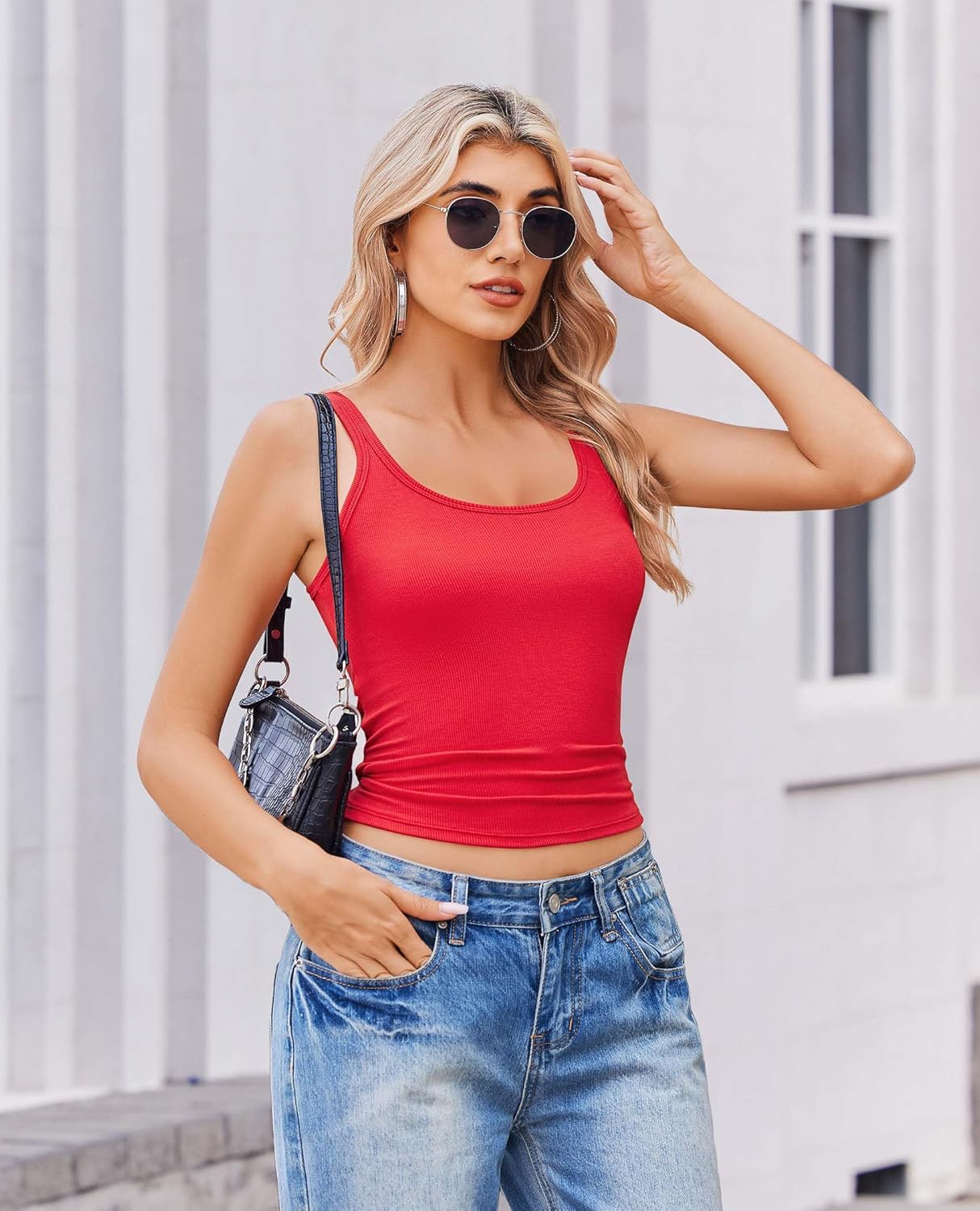 Tank Top for Women Summer Ribbed Square Neck Tank Tops Fitted Slimming Tops Basic Going Out Top Casual Tank Top for Women Summer Ribbed Square Neck Tank Tops Fitted Slimming Tops Basic Going Out Top Casual