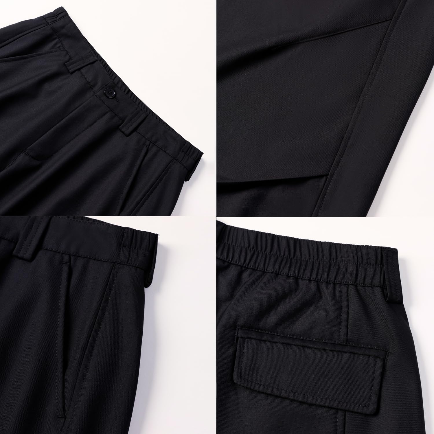 Men's Baggy Wide Leg Pants Zipper Fly Pleated Dress Pants Business Casual Long Trousers with Pocket Men's Baggy Wide Leg Pants Zipper Fly Pleated Dress Pants Business Casual Long Trousers with Pocket