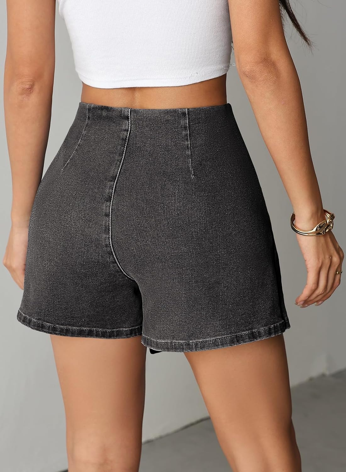 Jean Skorts for Women High Waist Split Hem Wrap Skirts with Shorts