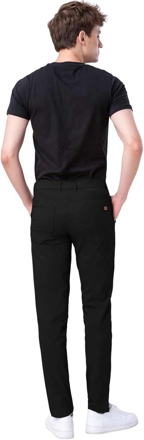 Men's Skinny Stretchy Pants Colored Pants Slim Fit Slacks Tapered Trousers