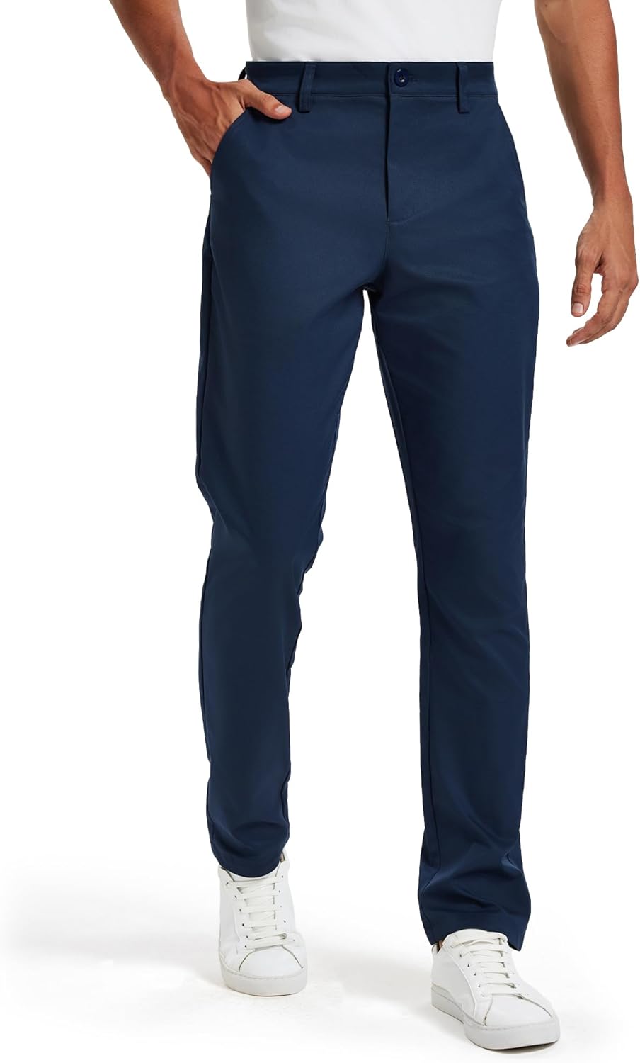 Men's Classic Fit Stretch Golf & Dress Work Pants -All-Day Comfort Performance Trousers for Business & Travel