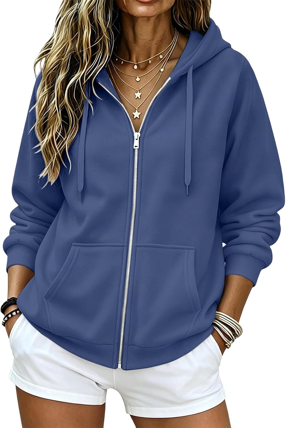 Zip Up Hoodie Women Y2K Casual Long Sleeve Oversized Hooded Sweatshirts Dusty Blue Fall Winter Comfy Jackets with Pockets Zip Up Hoodie Women Y2K Casual Long Sleeve Oversized Hooded Sweatshirts Dusty Blue Fall Winter Comfy Jackets with Pockets