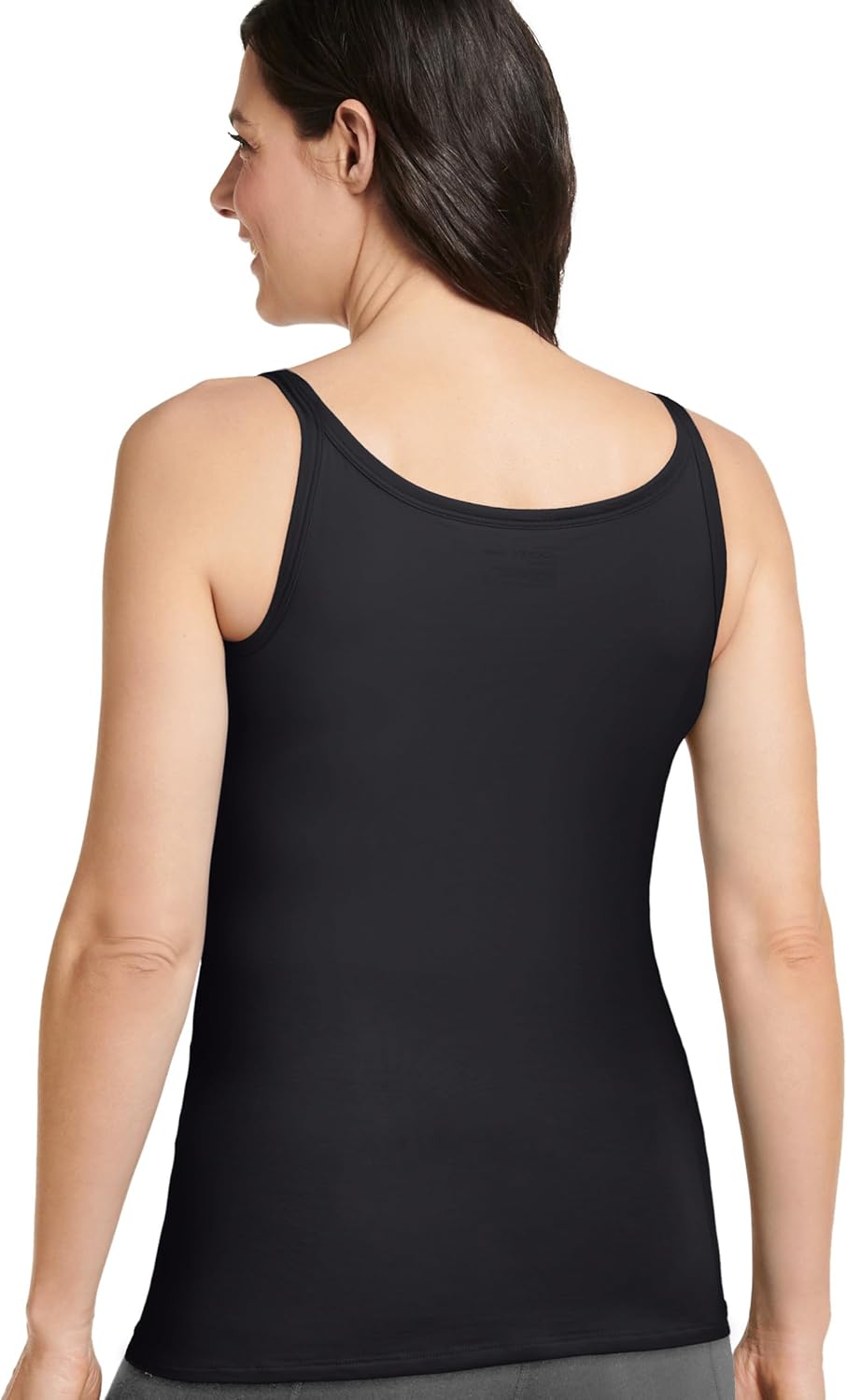 Women's Camisole Tank Top Ivory Scoop Neck Slim Seamless Undershirt Jersey Knit
