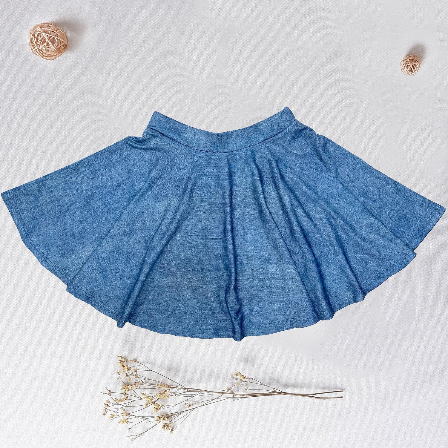 Women's Casual Basic Skirts Mini Flared Skater Stretchy A-Line Party Skirts with Shorts