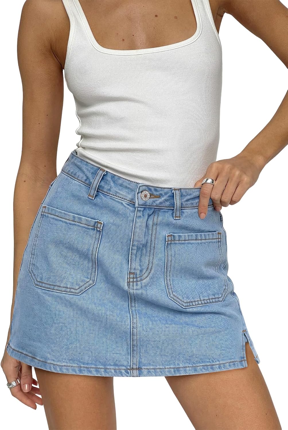 Jean Skirt for Women Skorts High Waisted Shorts Y2K Stretchy Summer Mini Skirts