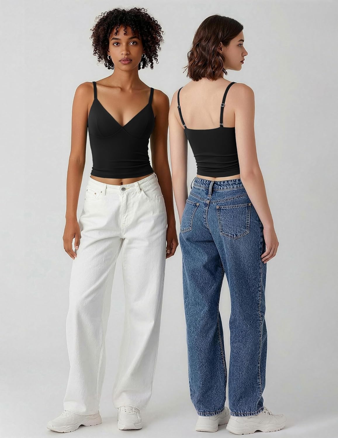Women's V Neck Camisole Tank Tops Cami Crop Y2K Double Lined Sexy Going Out Summer Outfits Women's V Neck Camisole Tank Tops Cami Crop Y2K Double Lined Sexy Going Out Summer Outfits