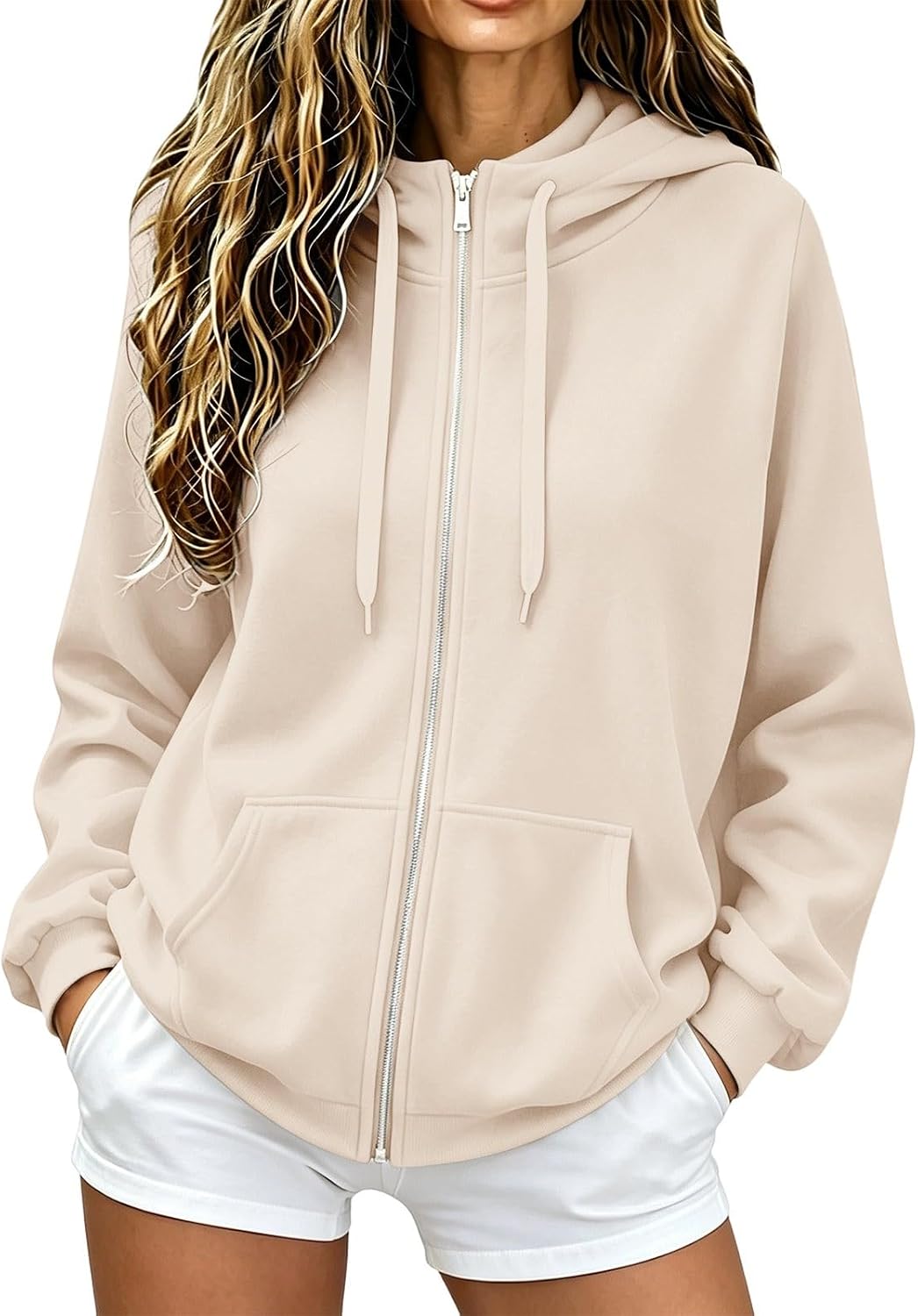 Zip Up Hoodies for Women Casual Sweatshirts with Pockets Zipper Oversized Cream Lightweight Cute Jackets Fall Winter Zip Up Hoodies for Women Casual Sweatshirts with Pockets Zipper Oversized Cream Lightweight Cute Jackets Fall Winter
