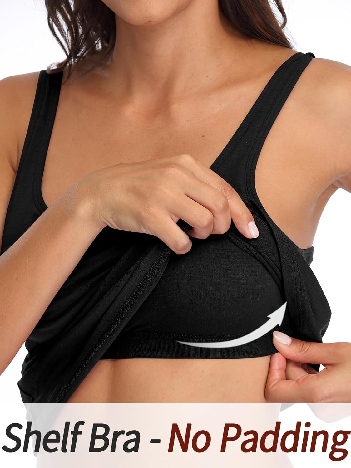 Women's Cotton Tank Top with Unpadded Shelf Bra Adjustable Wide Strap Camisole Summer Basic Undershirts Women's Cotton Tank Top with Unpadded Shelf Bra Adjustable Wide Strap Camisole Summer Basic Undershirts