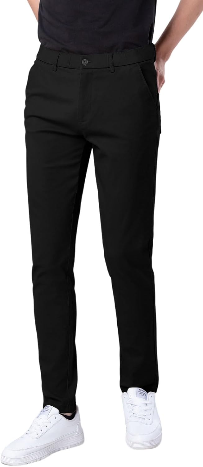 Men's Skinny Stretchy Pants Colored Pants Slim Fit Slacks Tapered Trousers